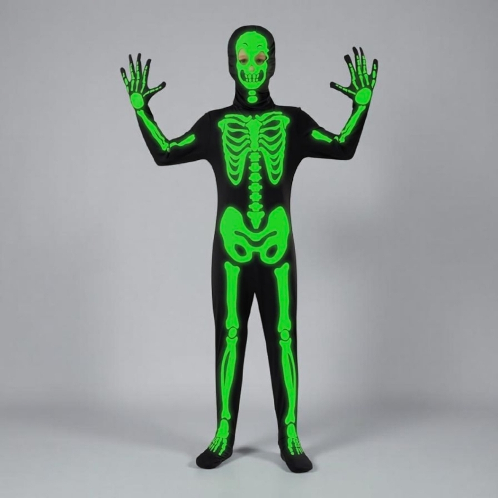 Spooktacular Creations Boy Glow in The Dark Halloween Skeleton Costume, New